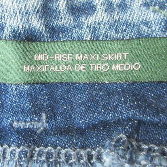 WILD FABLE Mid-Rise Chevron Denim Maxi Skirt Sz 4 Long Blue Jean Slit Skirt NWT - Picture 6 of 12